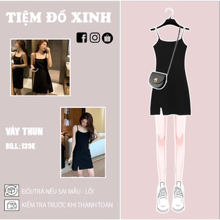 Váy hai dây, váy nữ thun chất dày dặn và đẹp dáng xuông/body xẻ tà phong cách Hàn Quốc size lớn đến 72kg