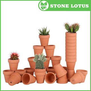 Chậu đất nung size mini 4x6cm, 6x6cm, 8x8cm bát tràng, chậu đất nung trồng sen đá, xương rồng