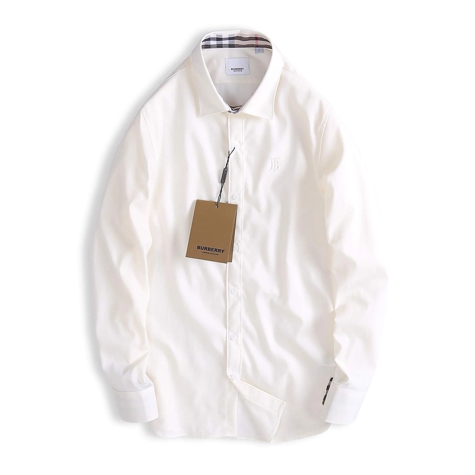 Áo Sơ Mi Tay Dài Không Túi Trẻ Trung BURBERRY 3 MÀU siêu sang Khuy Nút khắc Full Pack Hàng Xịn Chuẩn Hãng