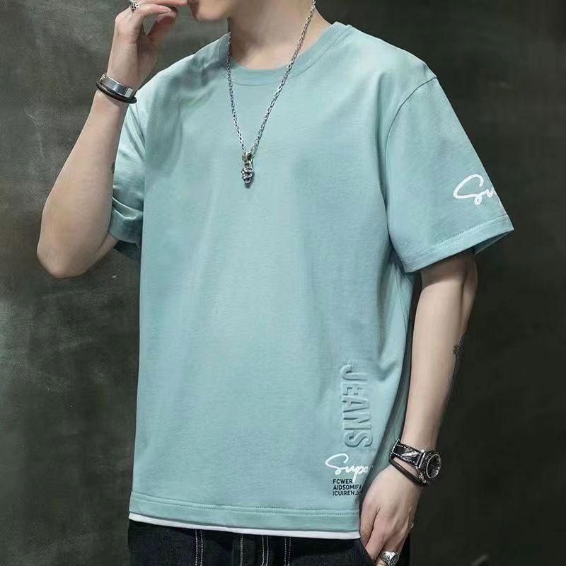 Áo Thun Tay Ngắn Dáng Rộng Vải Lụa Mát Thời Trang Hè Trẻ Trung Cho Nam