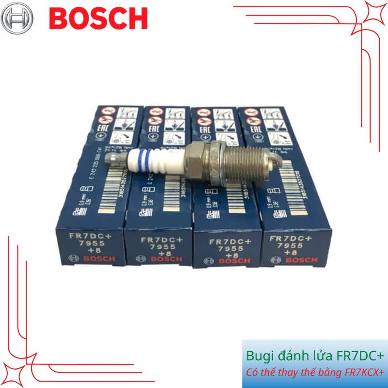 Bugi đánh lửa BOSCH FR7DC+ Bugi chân ngắn, đường kính ren 14mm, Made in RUSSIA, có thể thay thế bằng FR7KCX+ | HIBUAUTO