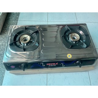Bếp đôi khung inox ikura - sử dụng khí biogas