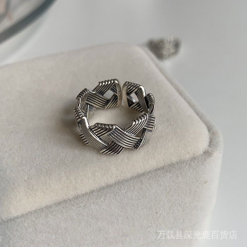 Nhẫn Hình Lá Mây Đan Rỗng Phong Cách Punk Đường Phố Cá Tính Thời Trang Cho Nữ Haobing boutiqu