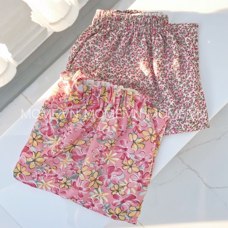 Chân váy dài hoa nhí lưng thun co giãn - MOME.vn