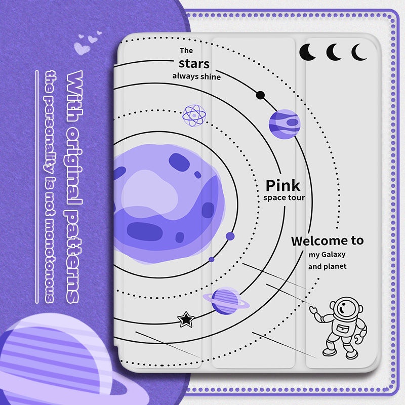 Ốp Máy Tính Bảng Mềm Hình Hành Tinh Có Khe Đựng Bút Cho iPad GEN7 / 8 / 9 10.2 "GEN10 10.9" Pro11 "Pro12.9" 2022 Air4 Air5 Air3 mini6