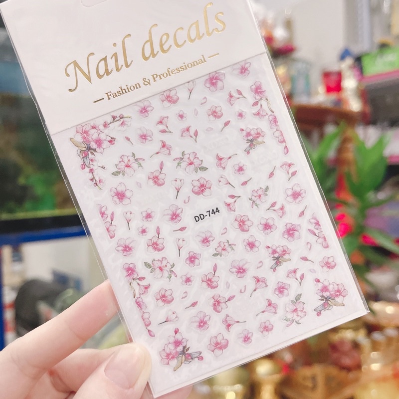 Sticker hoa Trắng trang trí móng siêu xinh