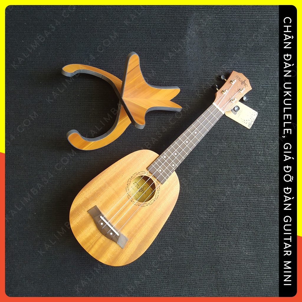Giá đỡ đàn guitar mini, chân đàn ukulele bằng gỗ lắp ghép có đệm sốp chống trầy guitarlele nhỏ tiện dụng