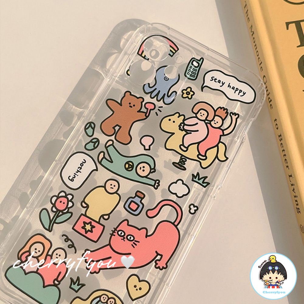 Ốp Điện Thoại TPU Mềm Trong Suốt Họa Tiết Hoạt Hình Dễ Thương Cho IPhone 14 11 13 12 Pro Max X XR 7 8 Plus