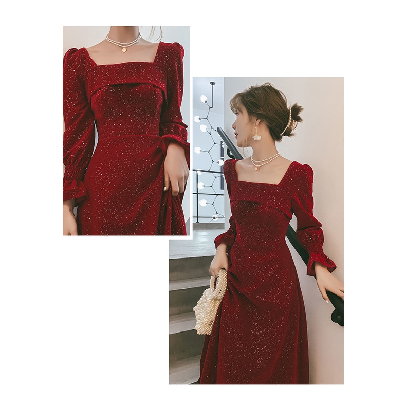 Đầm Dạ Tiệc Cổ Vuông Plus Size Cho Nữ