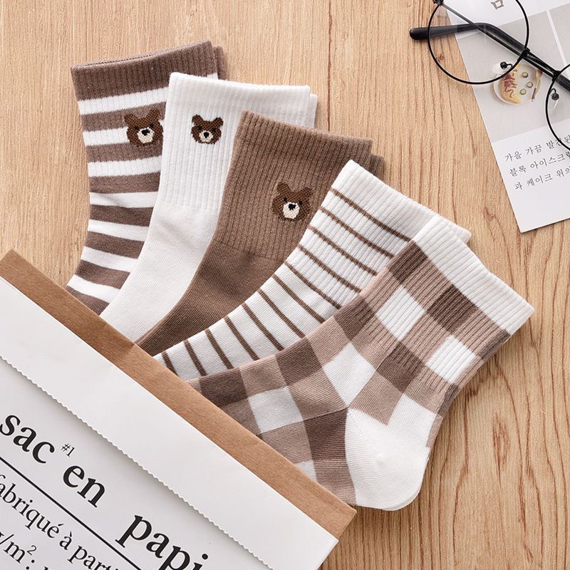 Combo 5 đôi tất chủ đề trái cây &amp; gấu cute hàng cao cấp