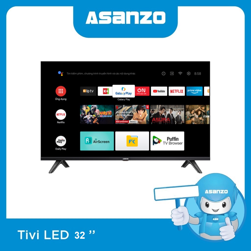 Tivi Asanzo 32 Inch Model 32E8 (ANDROID TV 11.0)