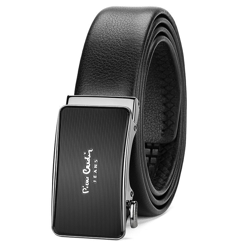 Thắt lưng nam da thật Pierre Cardin chính hãng J1A826Z-2111101A sọc nổi da thật Khóa tự động dây nịt Nam