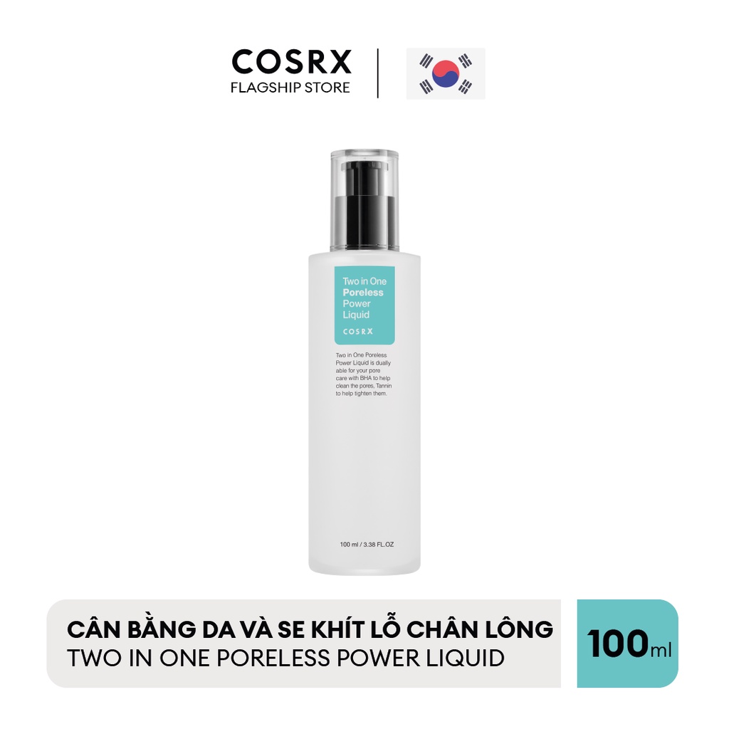 Nước Hoa Hồng Và Dưỡng Chất Cân Bằng Da, Se Khít Lỗ Chân Lông COSRX Two in One Poreless Power Liquid 100ml