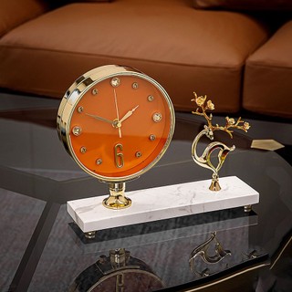 Đồng hồ decor để bàn đá thạch anh hình con hươu cao cấp, đồng hồ phong thủy phong cách hiện đại