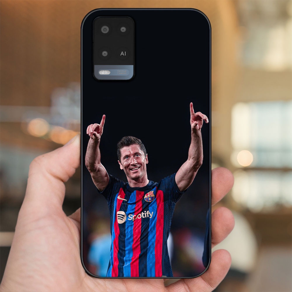 Ốp lưng Oppo A54 4G, A54 5G viền đen in hình Lewandowski Barcelona Bayern Munich