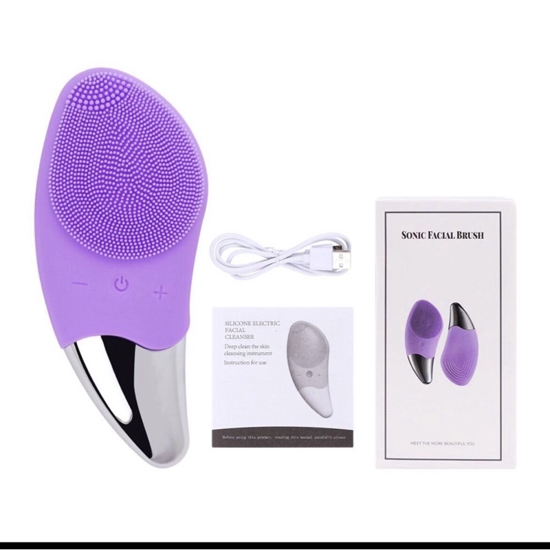 Máy massage rửa mặt 3 in 1 SONIC FACIAL BRUSH cao cấp- sạc usb- chống nước