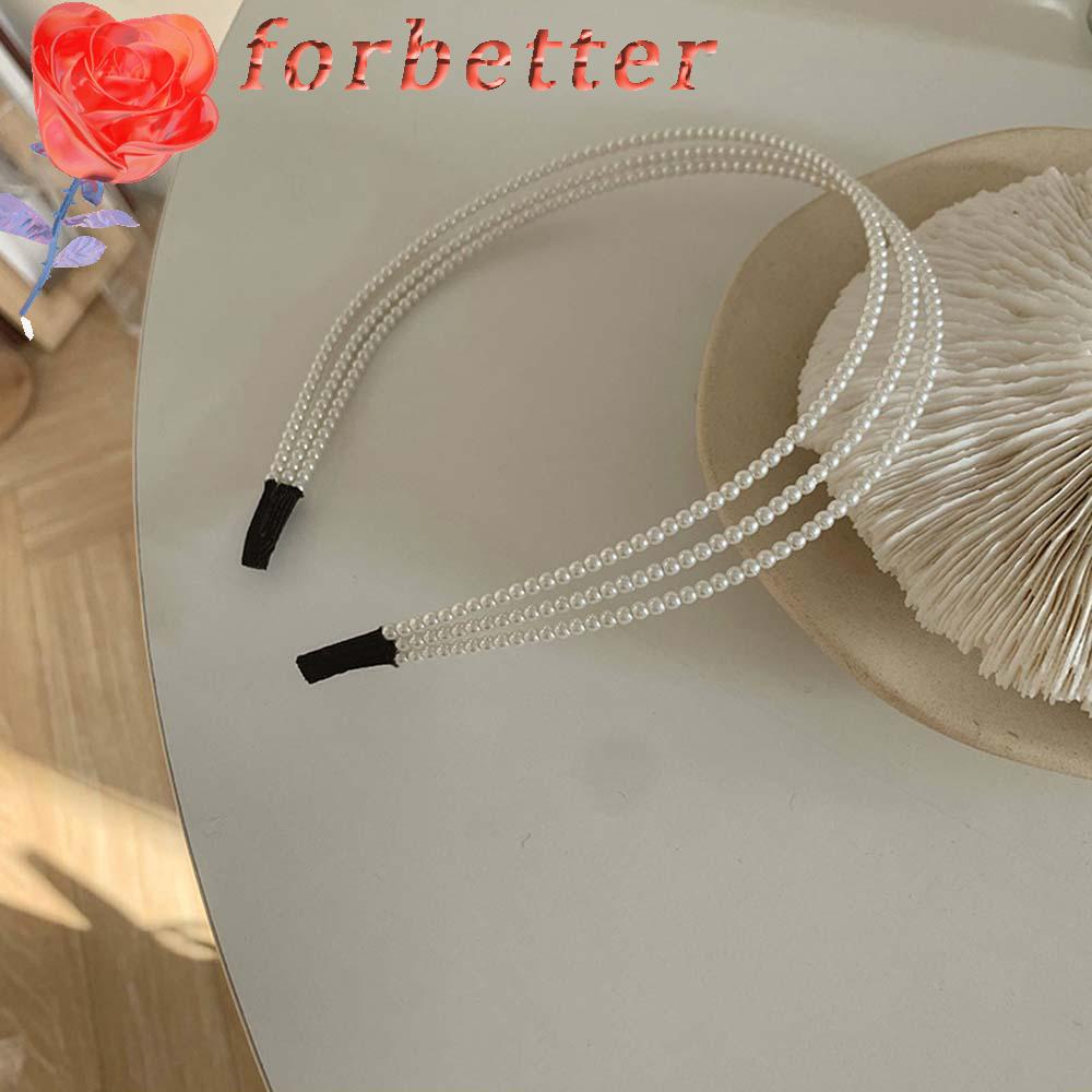 Băng Đô Ba Lớp Co Giãn Đính Hạt Ngọc Trai Thời Trang Hàn Quốc Cho Nữ