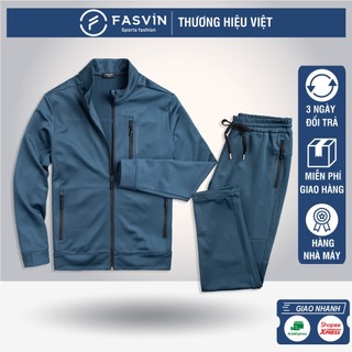 Bộ quần áo thể thao nam Fasvin BT22546.SG vải thun 01 lớp co giãn thoải mái