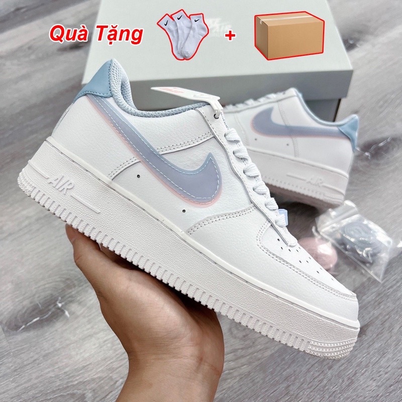 Giày Sneaker_Nike Air Force 1 Low LV8 Double Swoosh Light Armory Blue , Giày Thể Thao Nữ AF1 Xanh Hồng