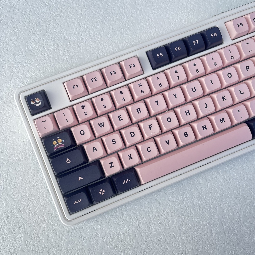 136 Phím Black Pink Keycaps XDA Profile Khuôn Mặt Dễ Thương PBT Dye Sub Bàn phím cơ Keycap