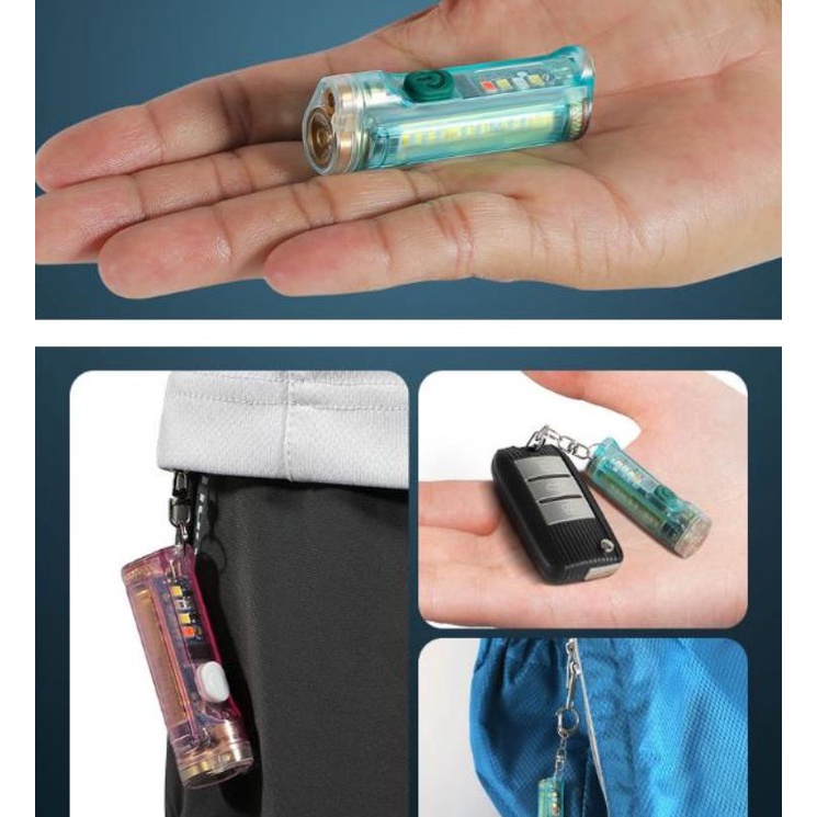 Móc Khóa Đèn Pin Laser Mini IPX6 Chống Nước Có Nam Châm Màu Đỏ