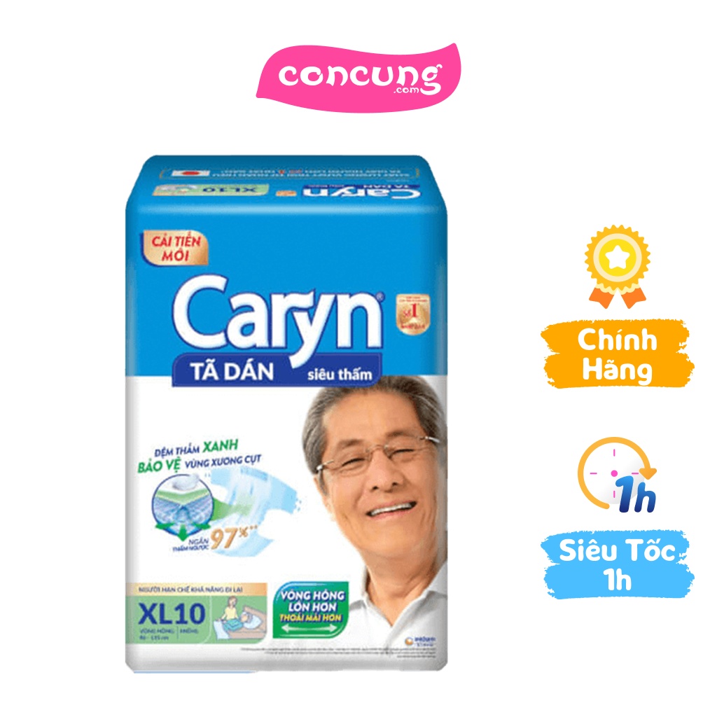 Tã Giấy Caryn Siêu Thấm size XL (hông 76 -130 cm) 10 miếng