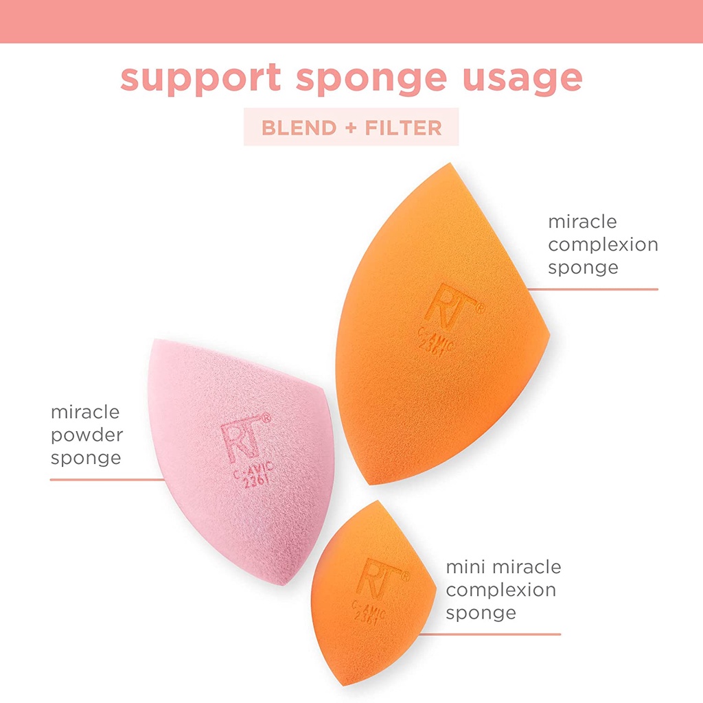 Set 3 Mút Trang Điểm Real Techniques Ultimate Makeup Sponge Blending And Setting Trio