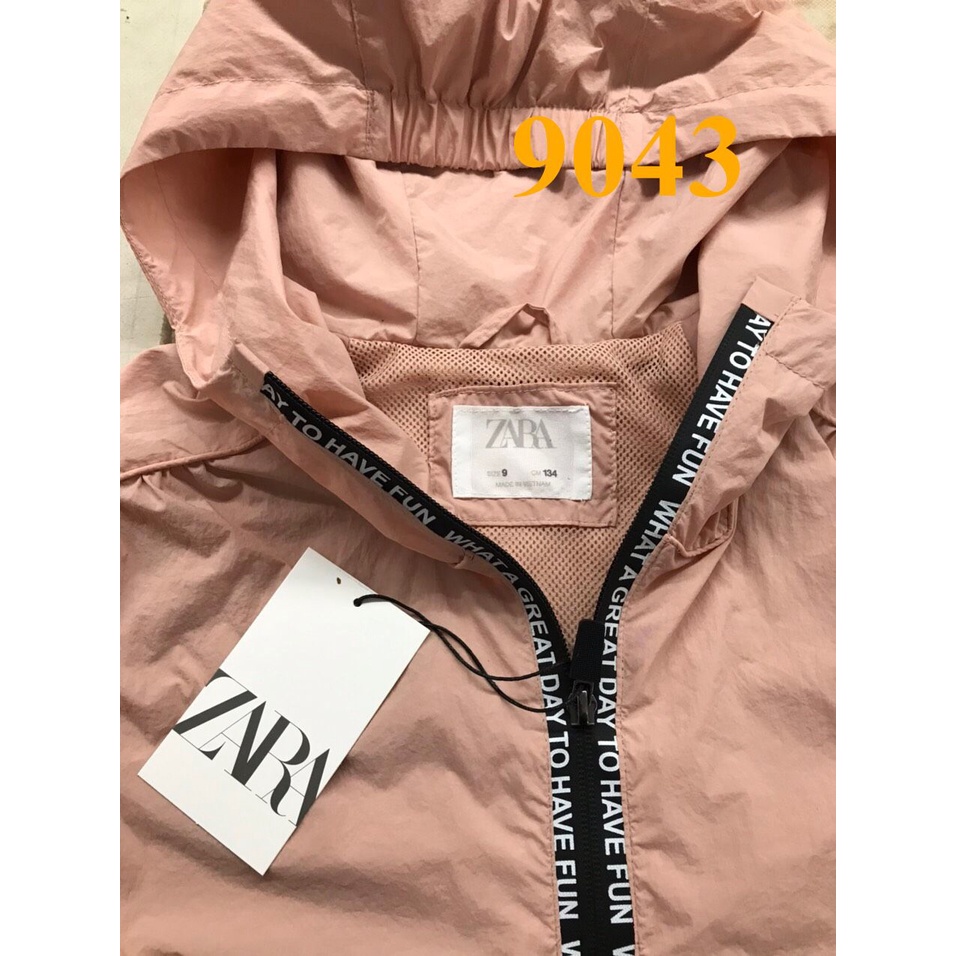 * Mã 9043: Áo khoác gió 2 lớp Zara dư xịn bé gái dòng, màu hồng nhạt đẹp