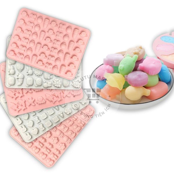 Khuôn Silicone Làm Kẹo Dẻo Chip Chip Jely, Socola, Thạch Rau Câu, Pudding, Kẹo Dẻo Chip Chip Jely,Bánh Cookie Nhiều Hình