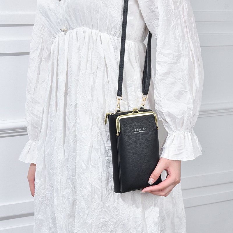 IELGY Túi Đeo Chéo Đựng Điện Thoại Sức Chứa Lớn Có Khóa Kéo Phong Cách Hàn Quốc Cổ Điển