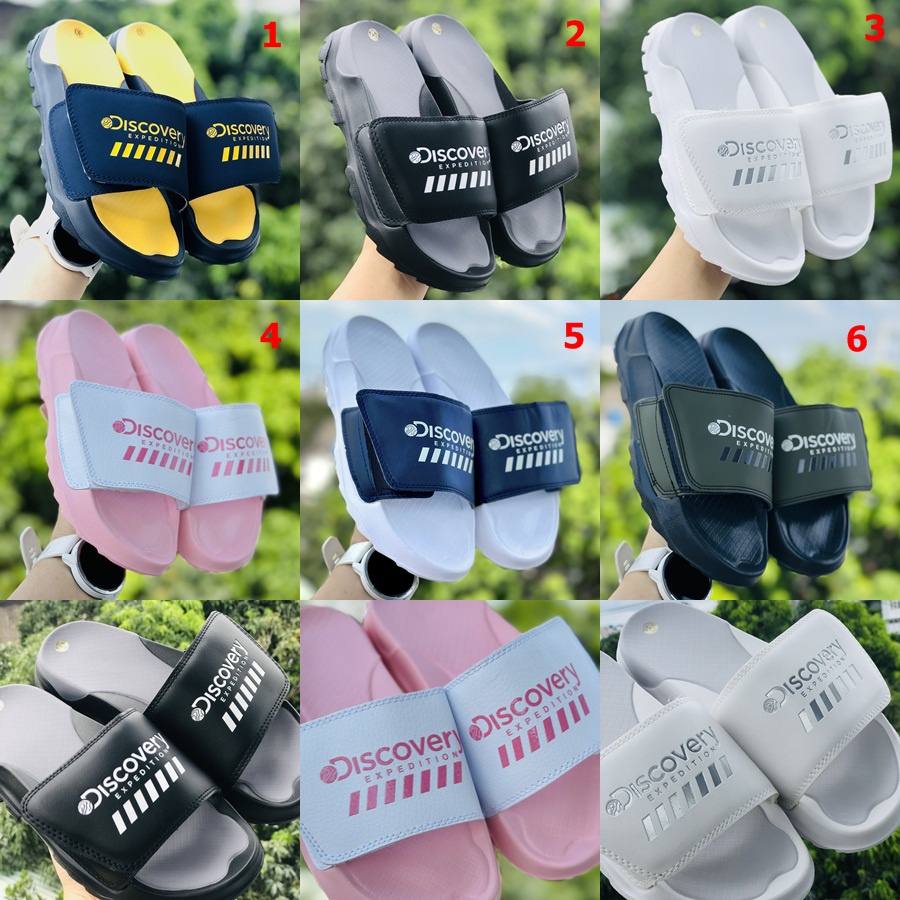Dép 𝐃𝐈𝐒𝐂𝐎𝐕𝐄𝐑𝐘 ❤️FREESHIP + HỘP❤️ dép thể thao quai ngang nam nữ Discovery đế độn 4cm có tem mác, bao bì đầy đủ