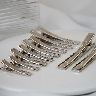(Set 5) Kẹp mỏ vịt màu bạc, Phôi làm kẹp tóc handmade
