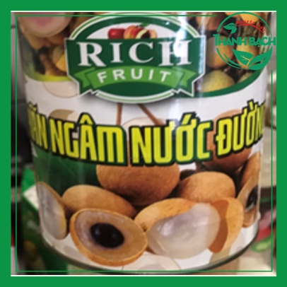 Nhãn Ngâm Nước Đường hiệu Rich Đóng Lon 565gr