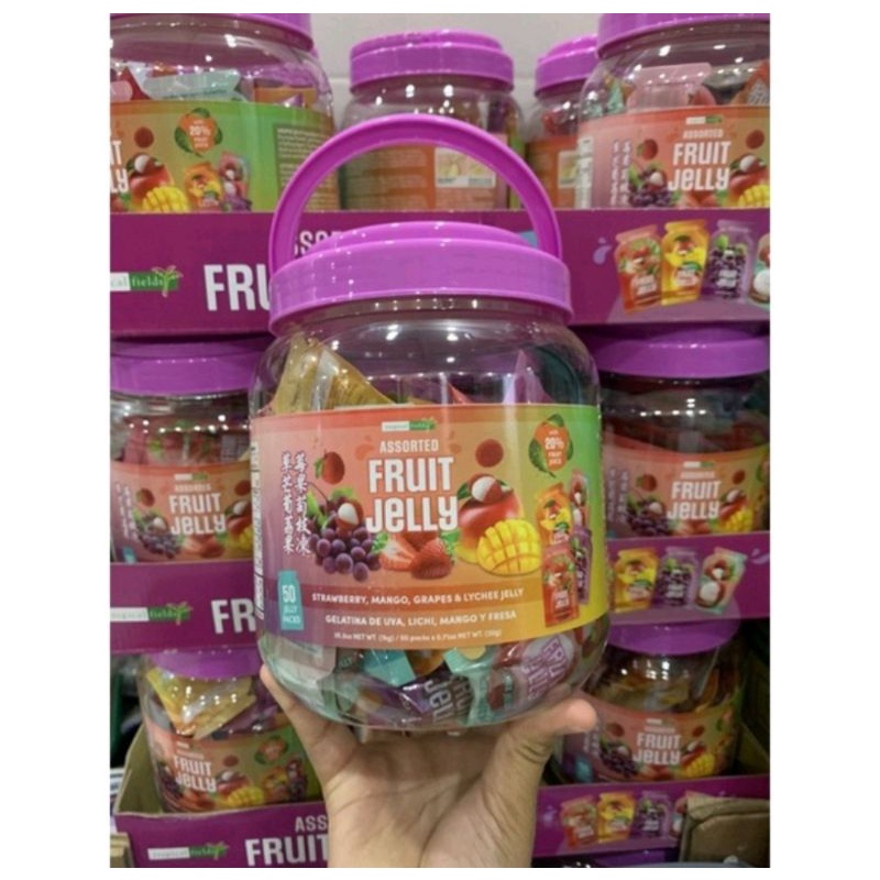 Thạch rau câu trái cây nguyên chất hộp 1kg 50 gói 4 vị hàng nhập Mỹ