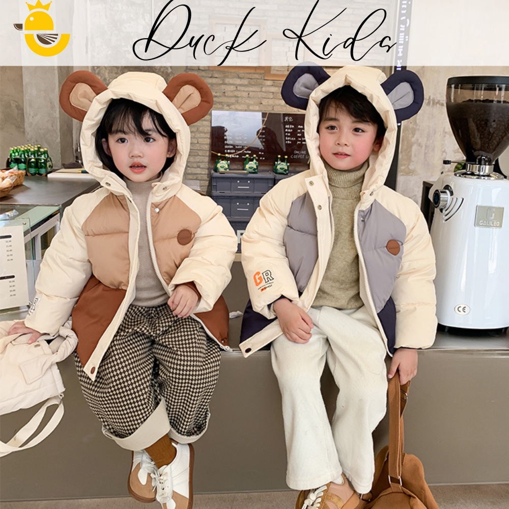 Áo Khoác Phao Cho Bé Trai Bé Gái, Áo Phao Trẻ Em Ấm Áp Phong Cách Hàn Quốc Cho Bé 15kg - 30kg. Shop DuckKids34