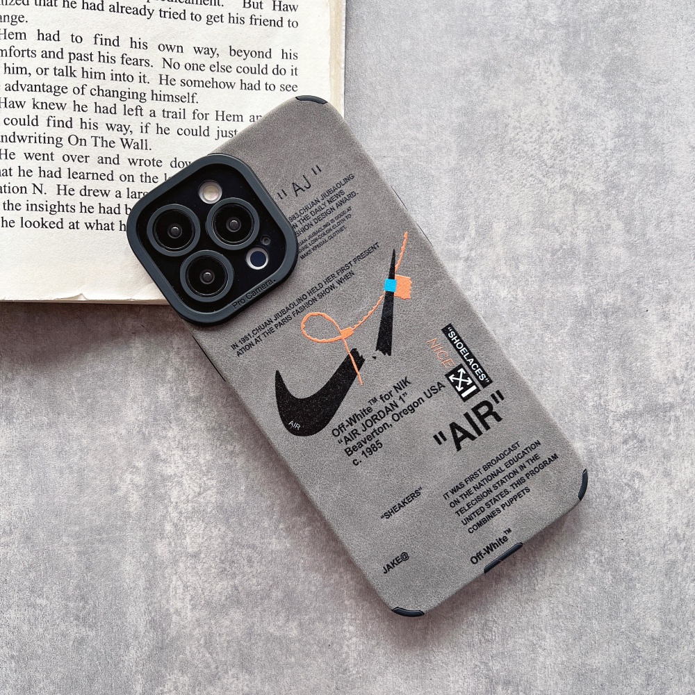 Ốp Điện Thoại Da Lộn Chống Sốc Họa Tiết Nike Cho iphone 14 13 12 11 pro max 14plus