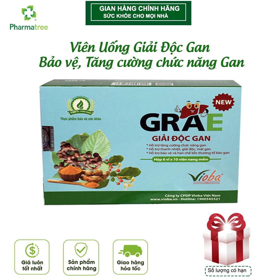Viên uống bổ gan , giải độc gan , hạ men gan , phục hồi tổn thương gan trong gan nhiễm mỡ , viêm gan- Gan Grae - 60 viên