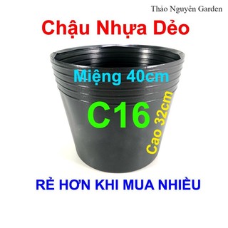 Chậu nhựa đen C16 Liên An trồng rau, chậu trồng hoa Vạn Thọ TẾT | Thảo Nguyên Garden