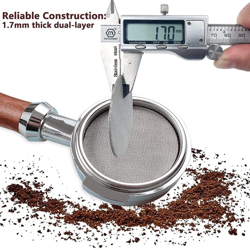 Lưới Lọc Cà Phê Espresso Bằng Thép Không Gỉ Dày 1.7mm Cho Máy Pha Cà Phê Barista 51 / 54 / 58mm