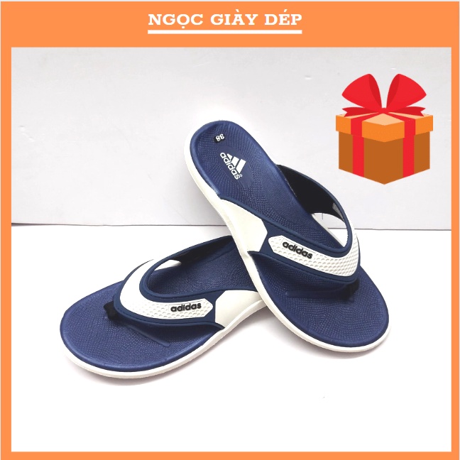 Dép xỏ ngón nam adidas đế đúc chống trơn trượt màu xanh đen box adidas , dép nam kẹp tông quai pu ôm chân chống nước