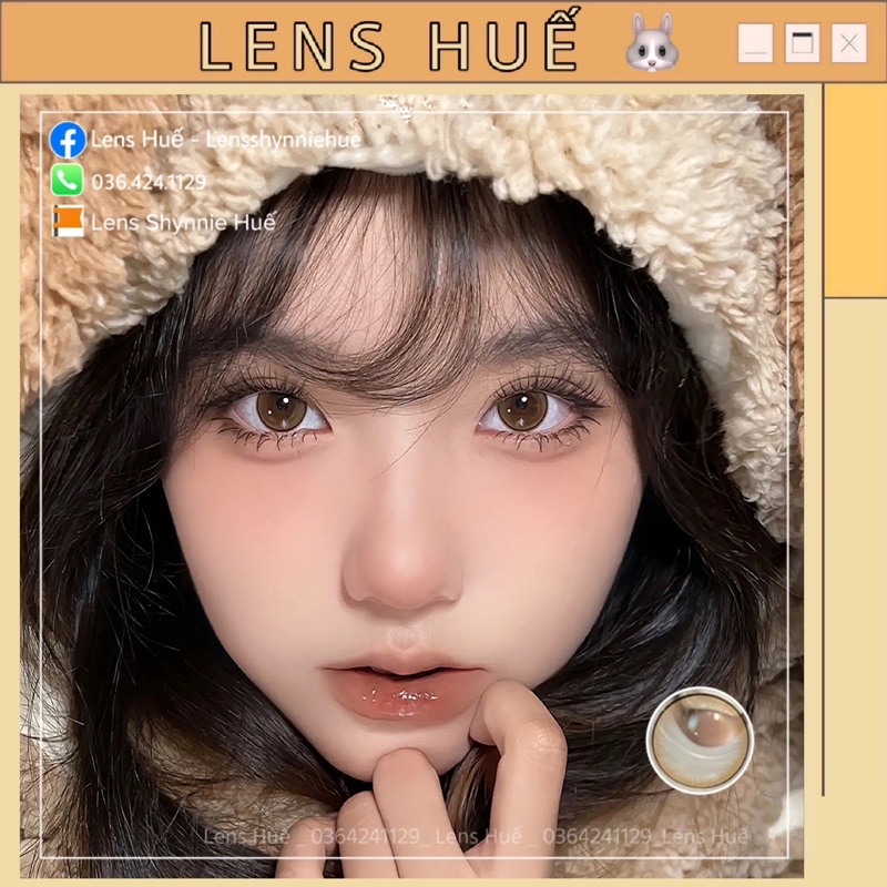 ✨ LENS - Kính áp tròng màu nâu viền đen mỏng giãn tròng - Lens Huế 🐰