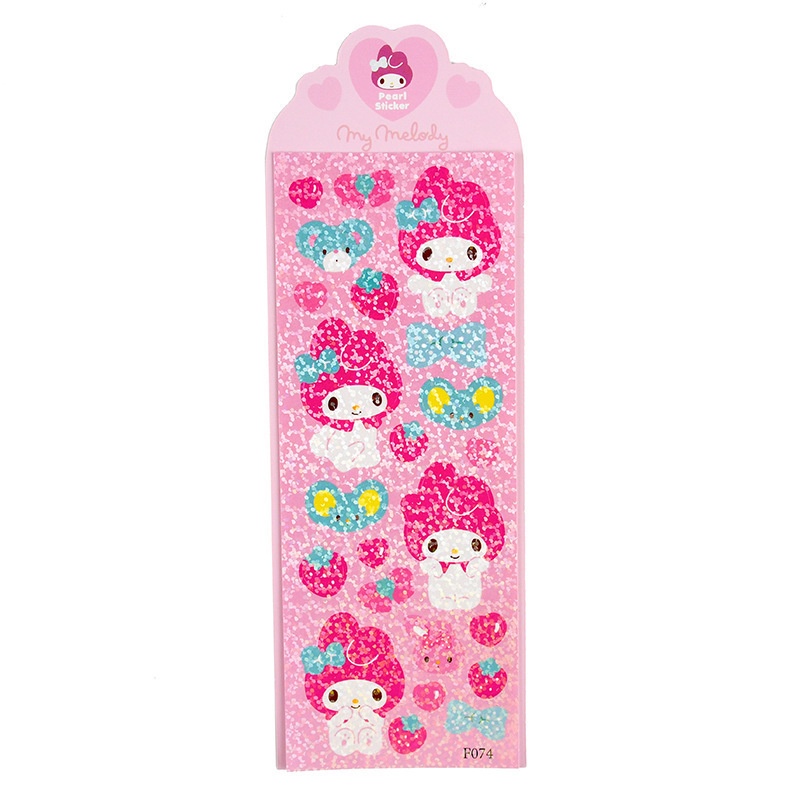 Sanrio Nhãn Dán Trang Trí Nhật Ký Màu Laser Họa Tiết Kuromi Melody Dễ Thương