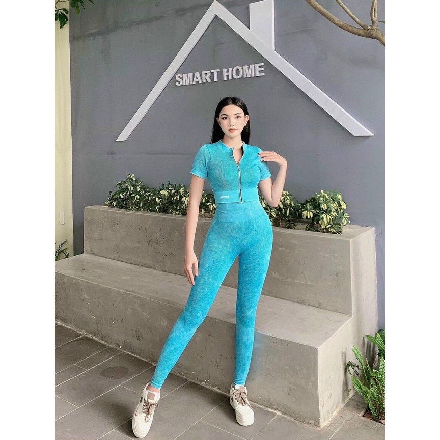Đồ tập gym nữ,bộ Botee khóa kéo chất dệt cao cấp lưng cao chun mông co giãn 4 chiều tập gym,yoga zumba
