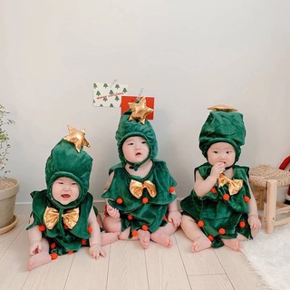Body chip hình cây thông Giáng Sinh Noel Dành Cho Bé