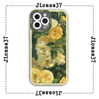 Ốp lưng iphone và samsung xiaomi oppo cạnh vuông Jicase tranh vẽ hoa vàng 