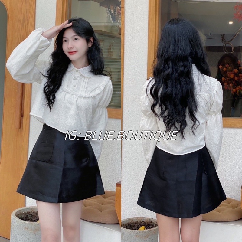 🫧 ÁO SƠ MI DÀI TAY + CHÂN VÁY CHỮ A * TIGO.AN *