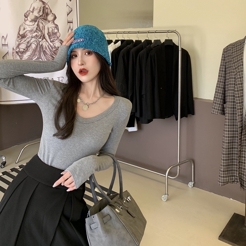 NRVP Áo Thun Nữ Dài Tay Phong Cách Hàn Quốc Mới 2023