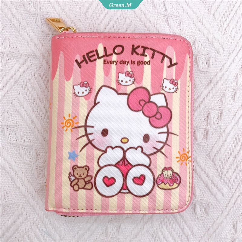 SANRIO Ví Nữ Da PU Chất Lượng Cao Có Khóa Kéo In Hình Kuromi Cinnamoroll My Melody Dễ Thương