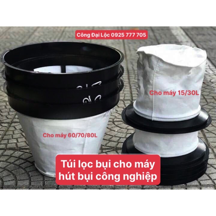 Phụ kiện thay thế túi lọc bụi cho máy hút bụi công nghiệp từ 15 lít đến 80 lít hàng sẵn kho
