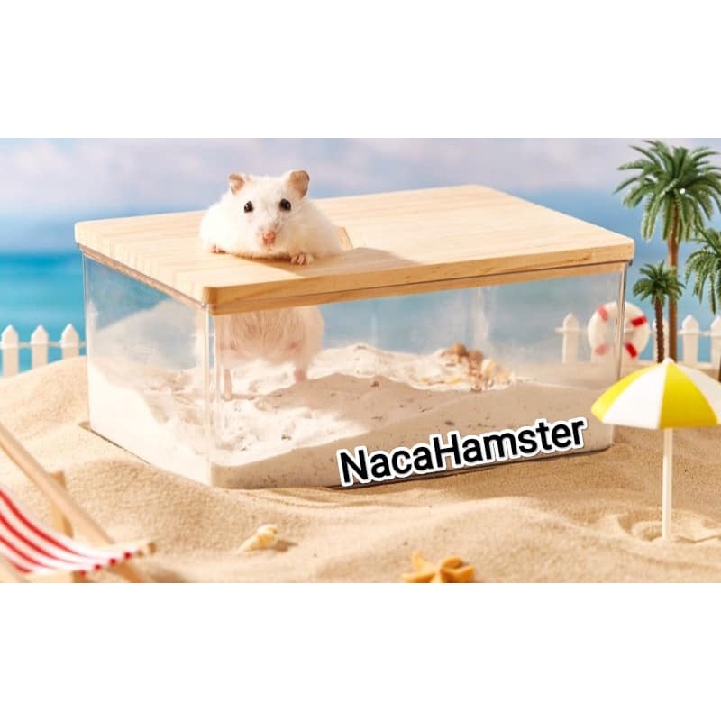 Nhà tắm hamster nắp gỗ